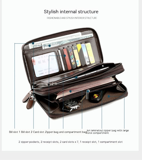 Title 8, Mens Double Zipper Handbag. Securely carry you...