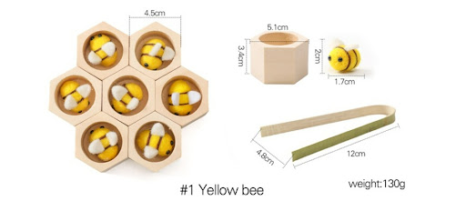 Title 4, Montessori Wooden Bee Toy for Early Education H...