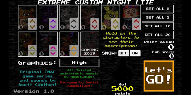 Extreme Custom Night LITE 1.001 APK + Мод (Бесконечные деньги) за Android