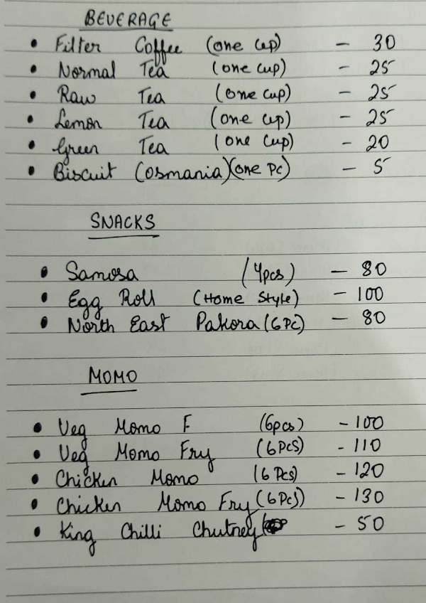 Shaikapha Foods menu 