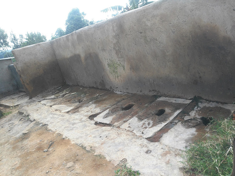 A condemned toilet block at Lurambi Primary School