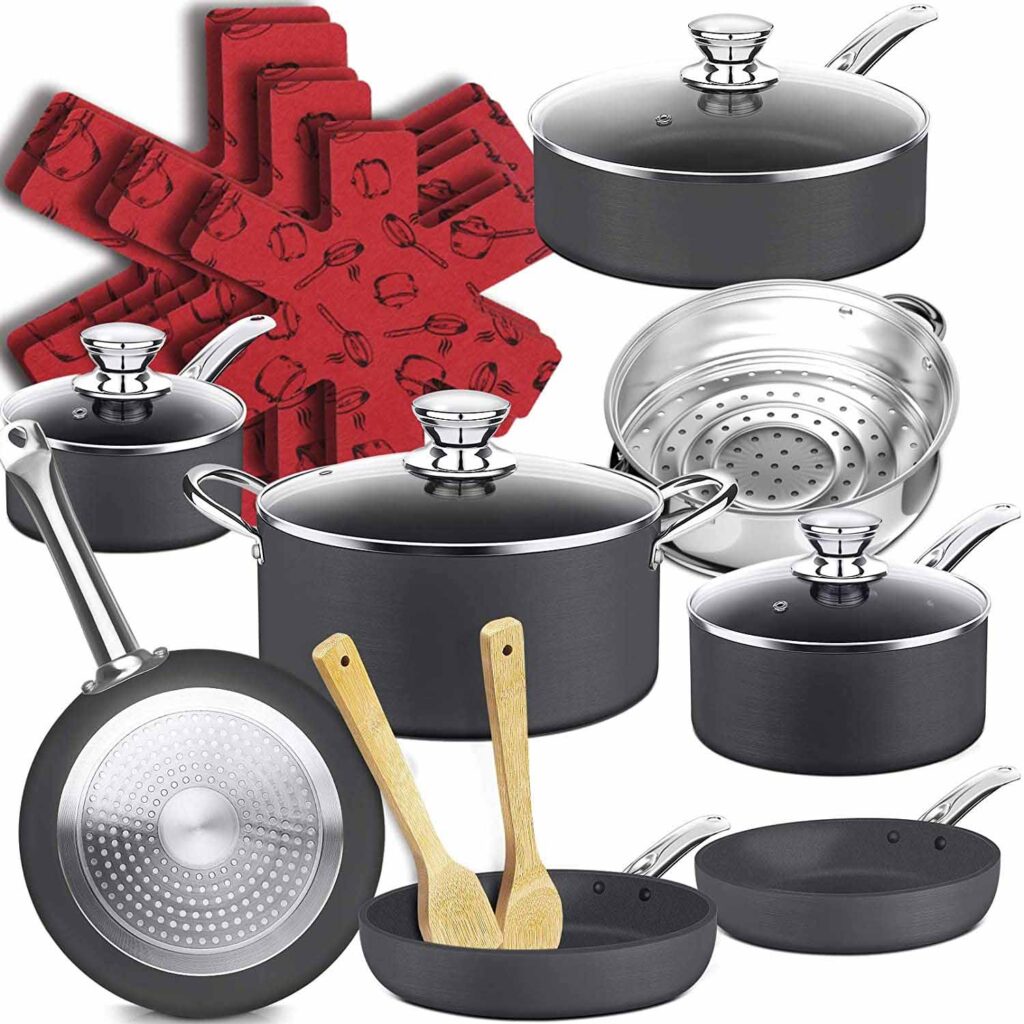 Dealz frenzy Nonstick Hard Anodized Aluminum Cookware Set