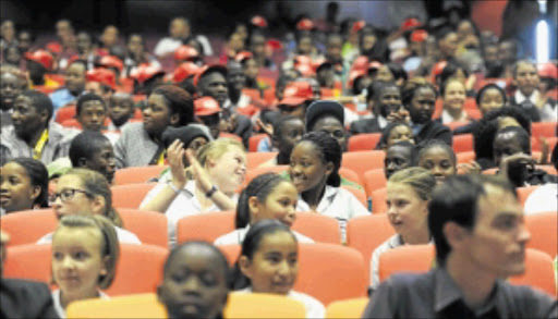 HAVING A BALL: Pupils attend a Children Protection Week celebration during the SA Conference on Orphans, Vulnerable Children and Youth held at Inkosi Albert Luthuli International Convention Centre in Durban yesterday