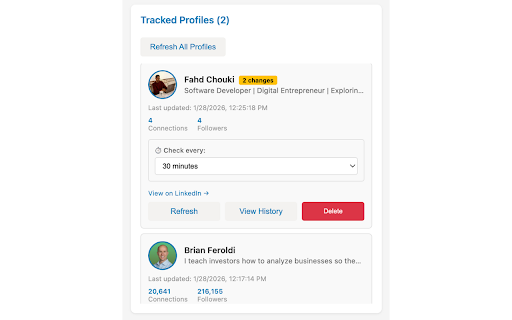 LinkedIn Profile Tracker screenshot 2