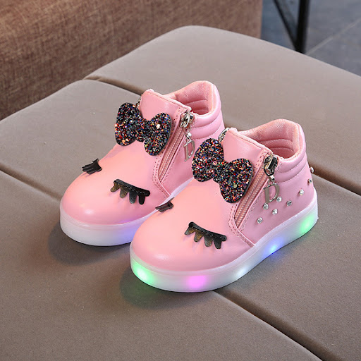 Title 6, Fashion Rhinestone Lights Childrens Shoes with...