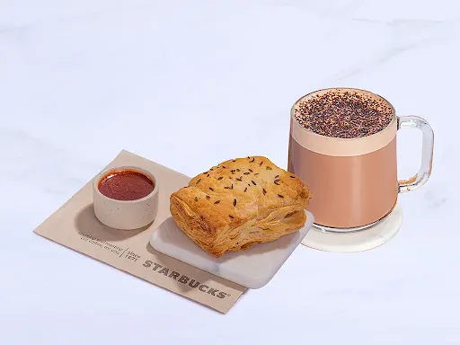 Short Signature Hot Chocolate With Masala Potato Puff