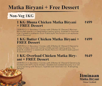Itminaan Matka Biryani - Slow Cooked menu 