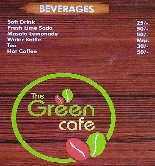 The Green Cafe menu 