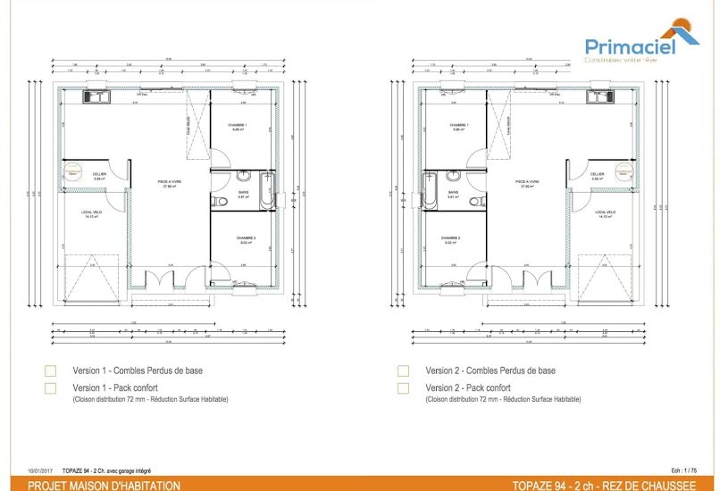  Vente Terrain + Maison - Terrain : 573m² - Maison : 95m² à Saint-Philbert-de-Bouaine (85660) 