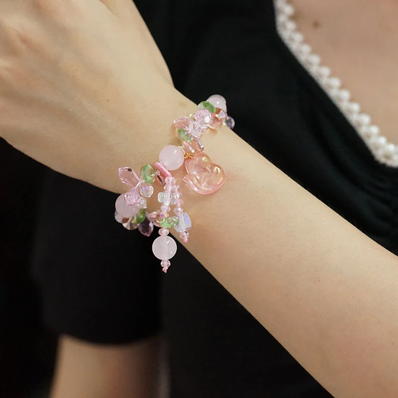 Title 6, Meisjes Hart Kristal Armband Mori Stijl Vos, ch...