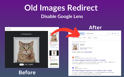 Old Images Redirect: Disable Google Lens