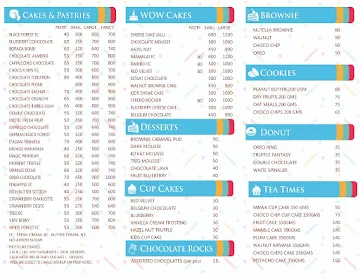 O-Cakes menu 