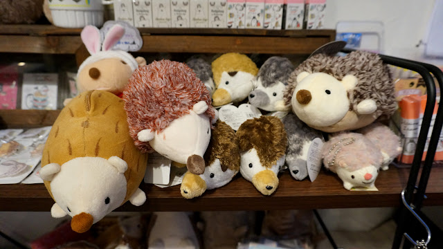 merchandise and souvenirs at hedgehog cafe HARRY in Tokyo in Tokyo, Japan 