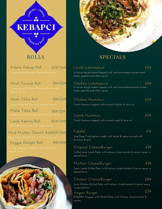 Kebapci menu 