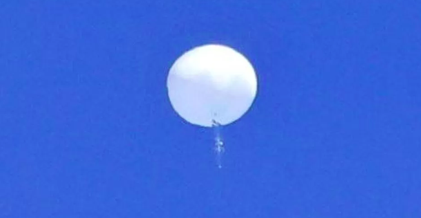 The first balloon, which was spotted over the United States, before it was shot down off the South Carolina coast