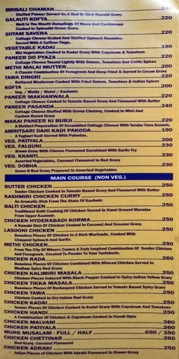 Spice Up Veg Restaurant menu 