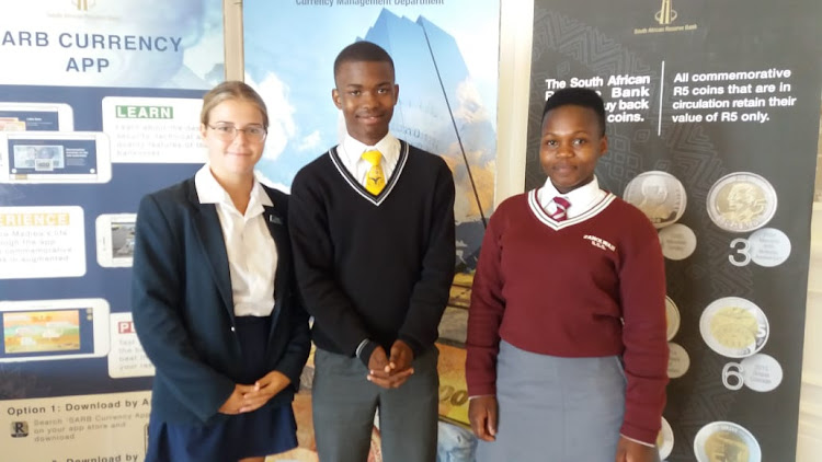 BUDDING MONEY MAESTROS: Top pure maths and economics pupils from around the Eastern Cape participated in the Monetary Policy Committee Schools Challenge workshop at the Boardwalk on Saturday. They included, from left, Tammi Booysen, 17, of Port Alfred High, Nkosakhaya Ntanjana, 17, of Walmer High and Asive Dwayi, 17, of Zanolwazi Senior Secondary in Despatch