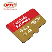 Thẻ Nhớ Microsdxc Sandisk Extreme 64Gb V30 U3 4K A2 R170Mb/S W90Mb/S (Vàng)