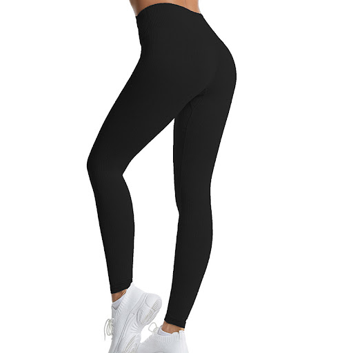 Title 5, High Waisted Threaded Gym Pants Solid Color Plu...