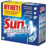 Maskinoppvask Sun Alt i 1 tabletter (50) Max Power (Org.nr.1200838)