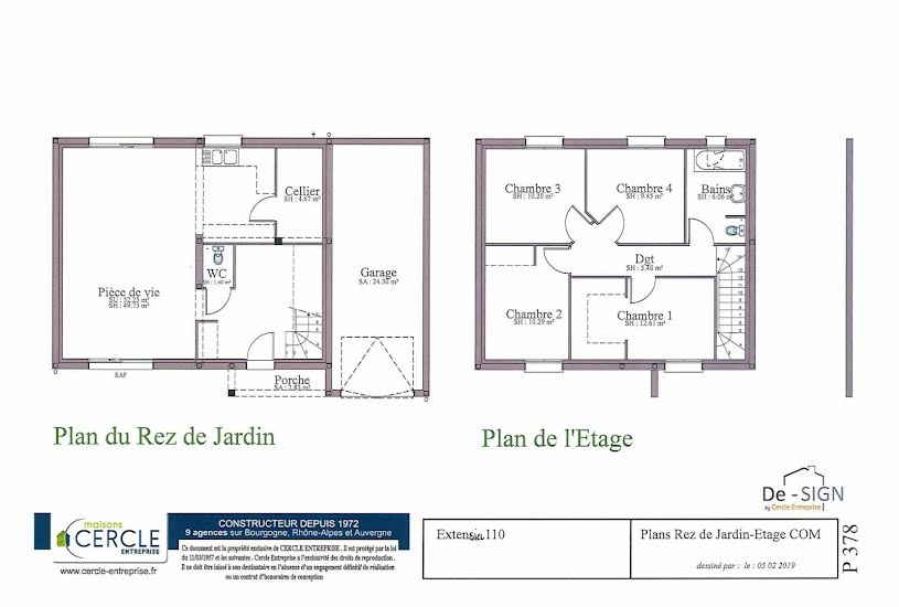  Vente Terrain + Maison - Terrain : 615m² - Maison : 93m² à Chaneins (01990) 