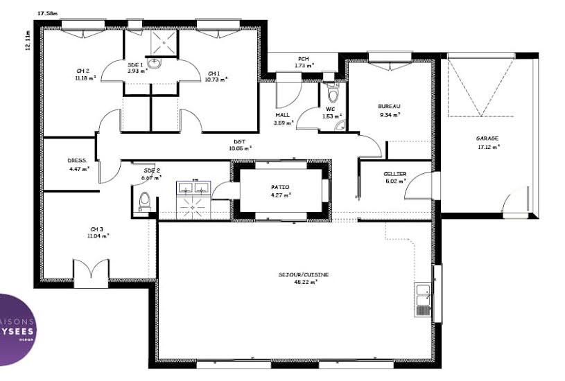  Vente Terrain + Maison - Terrain : 424m² - Maison : 105m² à Ciré-d'Aunis (17290) 