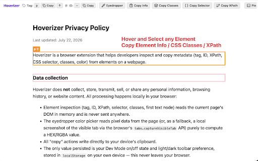 Hoverizer screenshot 1