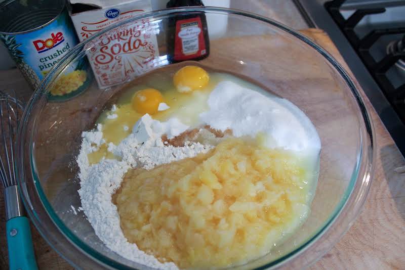 Cake Ingredients In A Mixing Bowl.