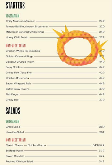 Metamorphosis Brewing Company menu 