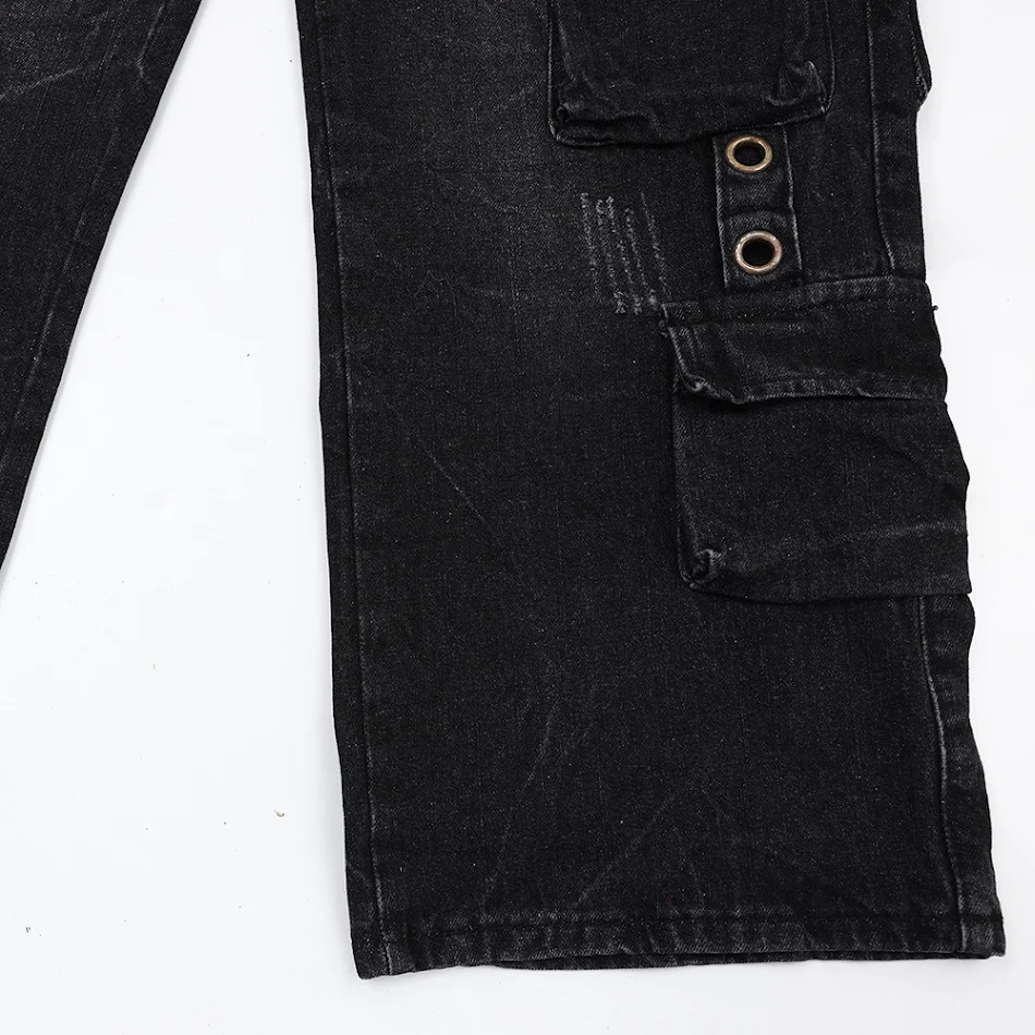 Męskie i Damskie Spodnie Jeansowe Outdoor, Prane, Styl Roboczy, Odzież Funkcjonalna, Denim Trwały, Idealne do Aktywności na Świeżym Powietrzu