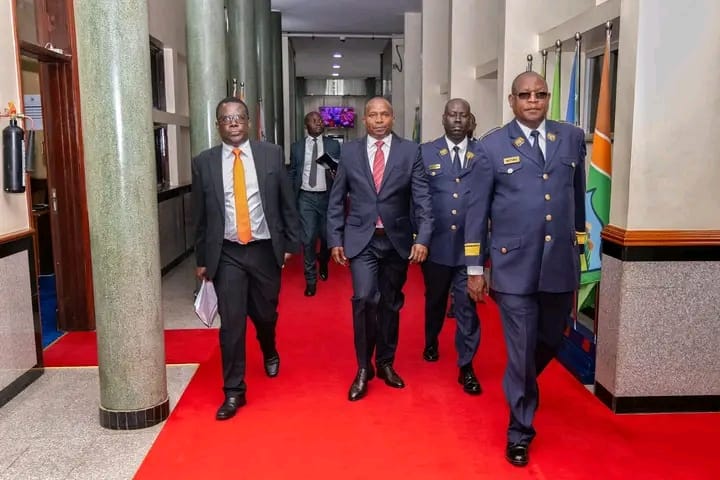 Interior CS Kithure Kindiki arrives at the Senate to answer to questions by Senators at the Plenary on May 8, 2024.