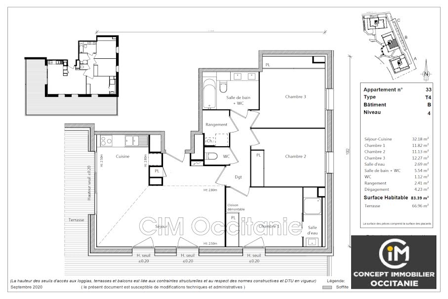 Vente appartement 4 pièces 83.39 m² à Toulouse (31000), 409 900 €