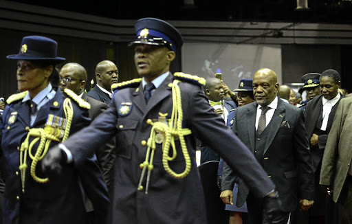 Newly appointed North West premier Job Mokgoro after taking an oath during his inauguration ceremony.