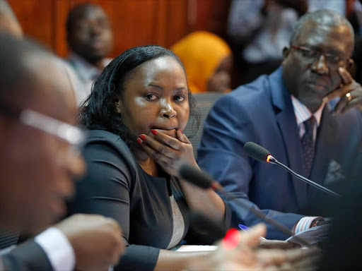 Josephine Kabura before the Parliamentary Accounts Committee over the NYS theft on November 1 last year/JACK OWUOR