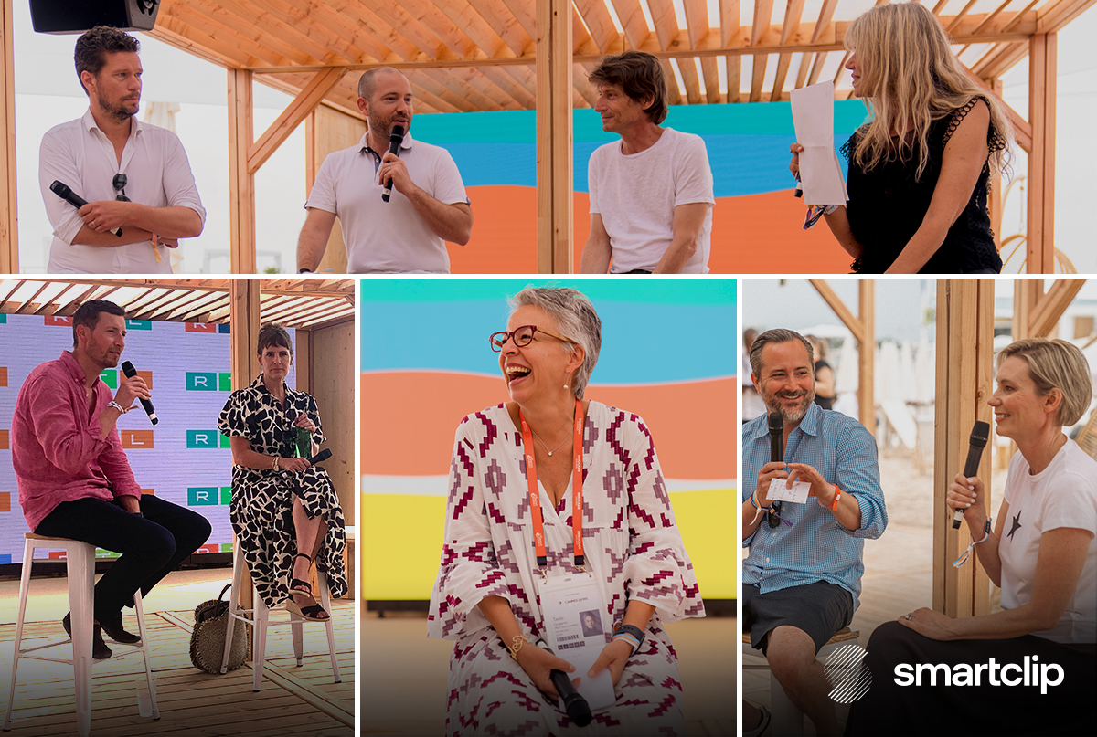 smartclip branded collage of various industry experts as they participate in panels at Cannes Lions 2022.