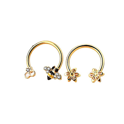 Title 5, Titanium Steel Bee Nose Stud Closed Loop Cute, ...