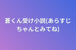 蒼くん受け小説(あらすじちゃんとみてね)