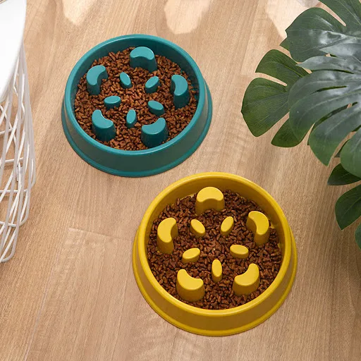 Pet Slow Food Bowl Small Dog Choke-proof Bowl Non-slip Slow Food Feeder Dog Rice Bowl Pet Supplies Available for Cats an