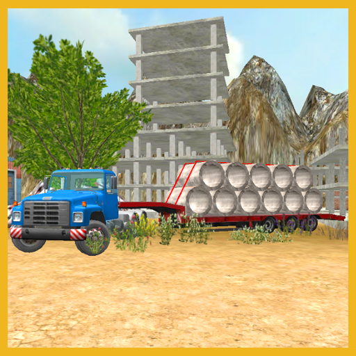 Construction Truck 3D Pipe Transport