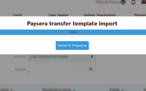 Paysera transfer templates importer