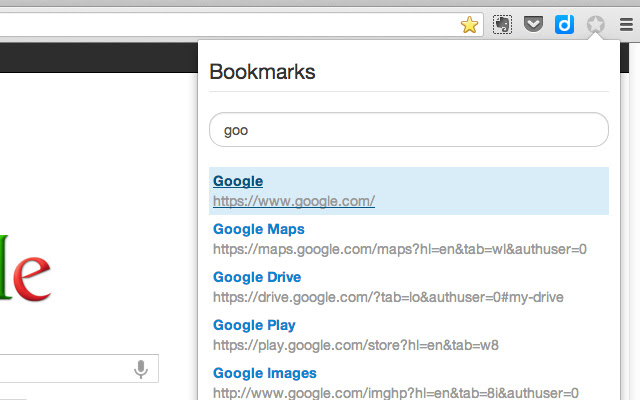 Search Bookmarks for Chrome chrome extension