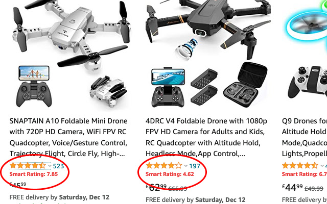 Smart Amazon Ratings chrome extension