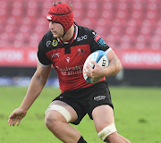 Francke Horn of the Lions on the move against Leinster last year. He will play his 50th game for the Lions against the same opposition at Ellis Park on Saturday. 