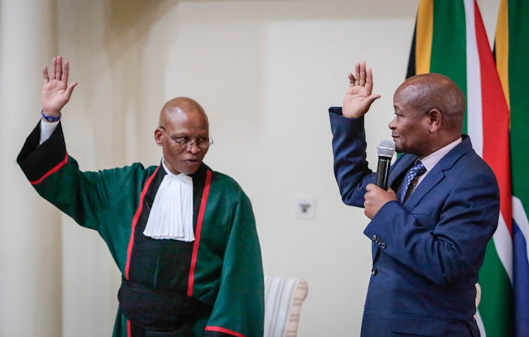 Senzo Mchunu is sworn in as Minister of Public Service and Administration by Chief Justice Mogoeng Mogoeng.