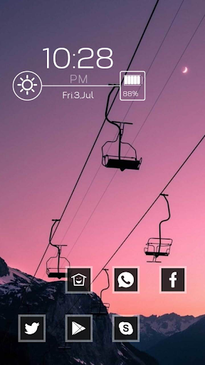 Purple Sky and Cable Car