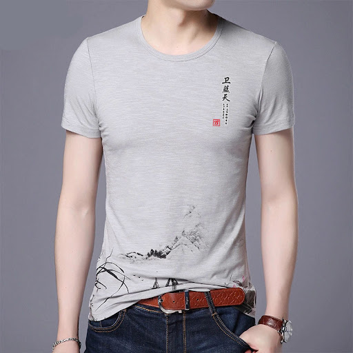 Title 8, Slim casual short-sleeved cotton mens t-shirt