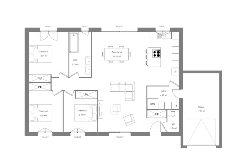  Vente Terrain + Maison - Terrain : 546m² - Maison : 90m² à Mettray (37390) 