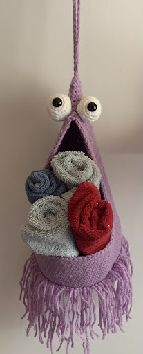 Title 4, Hand Crochet Wall Storage Bag. Organize your sp...