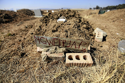 The resting place of Philemon Ngwenya, who was beaten to death. File photo.