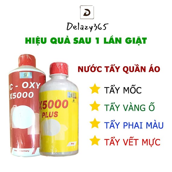 Thuốc Tẩy X5000, Nước Tẩy Trắng, Tẩy Mốc, Vết Ố Quần Áo, Chăn Ga